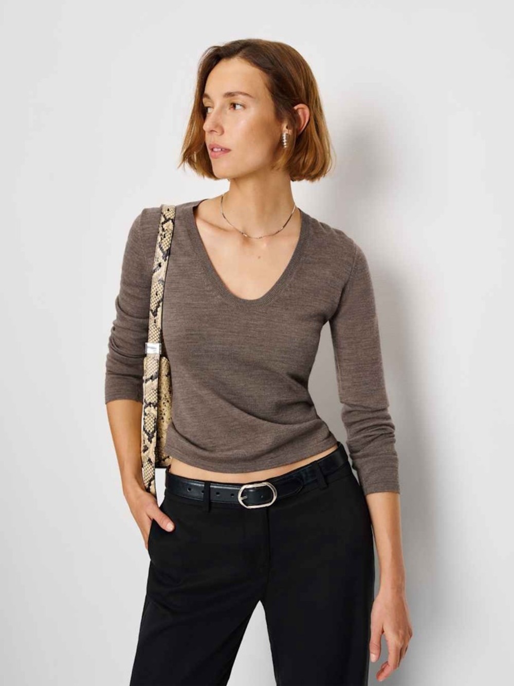 REFORMATION Benji Scoop Neck Long Sleeve S